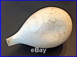 Signed Iittala Oiva Toika Nuutajarvi Art Glass Bird Willow Grouse White Figurine