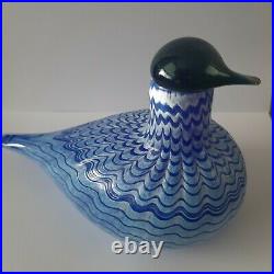 Signed O. Toikka, Birds- Blue Bird. Rare piece of Finnish glass design. Iittala