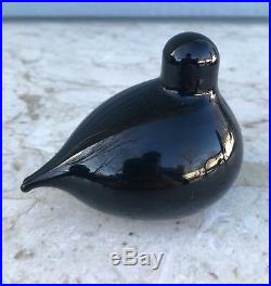 Small Oiva Toikka Nuutajarvi Iittala Black Glass Bird