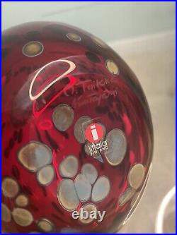 Stunning! Oiva Toikka Ruby Red BIRD Nuutajarvi IITTALA Finland Art Glass Signed
