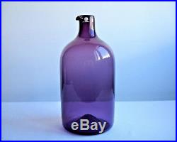 Timo Sarpaneva Purple Glass Bird Bottle, Iittala Lintupullo Amethyst Carafe