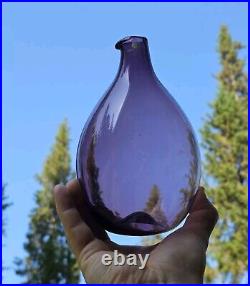 Timo Sarpaneva Purple bird bottle art glass 1960s Iittala Lintupullo