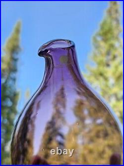 Timo Sarpaneva Purple bird bottle art glass 1960s Iittala Lintupullo