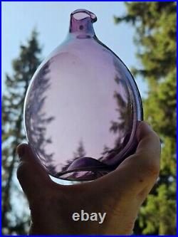 Timo Sarpaneva Purple bird bottle art glass 1960s Iittala Lintupullo