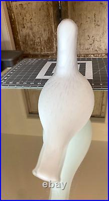 Toikka iittala White Speckled Glass Bird Sculpture Finland Signed Nuutajarvi