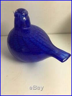 Vintage 1992 Toikka Iittala Finland Art Glass BlueBird Figurine Signed Toikka