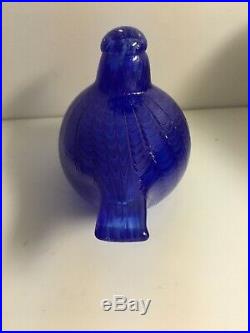 Vintage 1992 Toikka Iittala Finland Art Glass BlueBird Figurine Signed Toikka