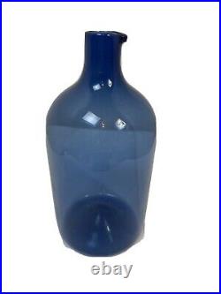 Vintage Cobalt Blue Bird Vase Signed by Timo Sarpaneva for Iittala Glass