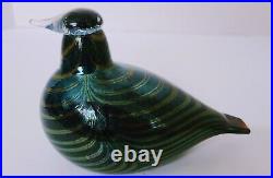 Vintage Glass Bird by Oiva Toikka, Signed Bird Nuutajarvi Northern Duck