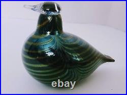 Vintage Glass Bird by Oiva Toikka, Signed Bird Nuutajarvi Northern Duck