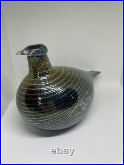 Vintage Glass Bird by Oiva Toikka, Signed Bird Nuutajarvi Northern Duck O. T II