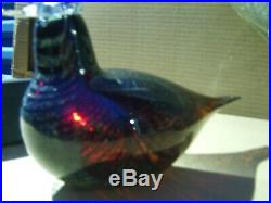 Vintage Iittala Art Glass Oiva Toikka Bird Large 11 1/2 Long Signed Amethyst