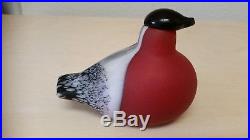 Vintage Iittala OIVA TOIKKA Art Glass Bird Bullfinch Finnish