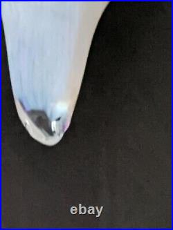 Vintage Iittala White & Clear Little Tern Glass Bird Signed Oiva Toikka Finland