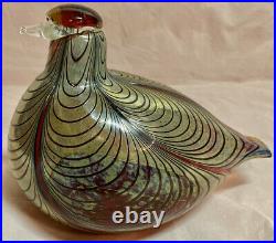 Vintage Oiva Toikka Littala Nuutjarvi Finland Art Glass Red Pheasant Bird
