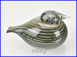 Vintage Whip Poor Will Swirl Glass Bird Figurine Oiva Toikka for Iittala